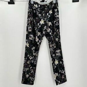 Mimi Chica Women’s Black Floral Pull On Pants Size Medium